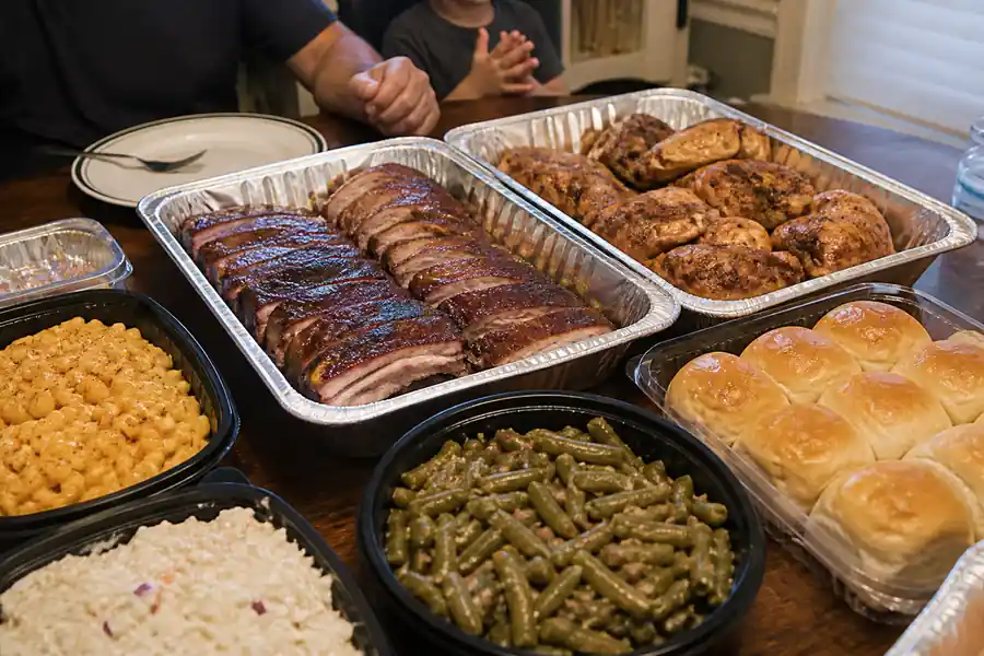 Family meal feast trays